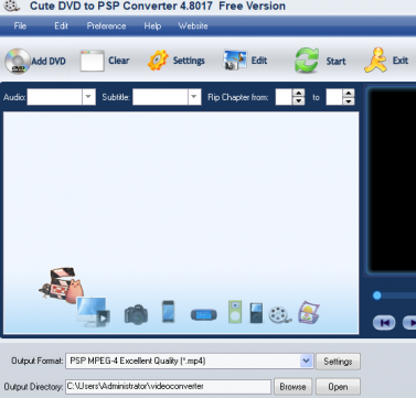 Cute DVD to PSP Converter(DVD转换工具) 下载