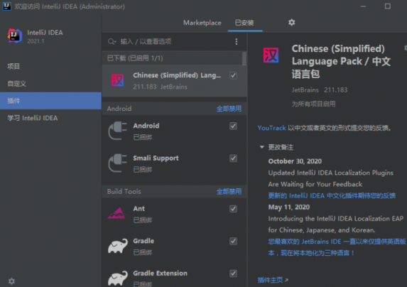 JetBrains2021中文插件包下载